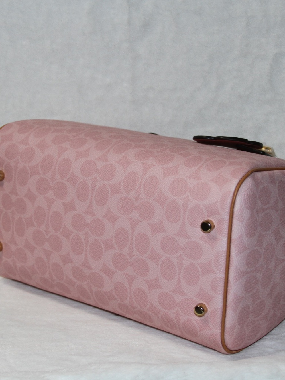 NWT COACH Large Rowan Powder pink Satchel Bag With Tea Rose Charms - Picture 9 of 11